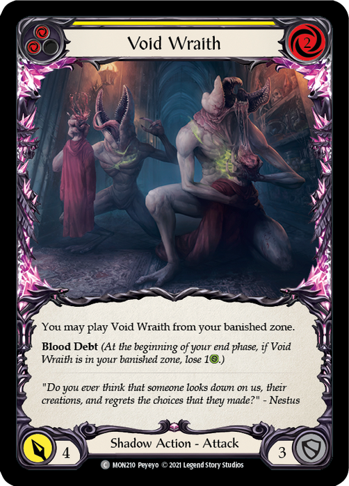 Void Wraith (Yellow) [MON210-RF] (Monarch)  1st Edition Rainbow Foil