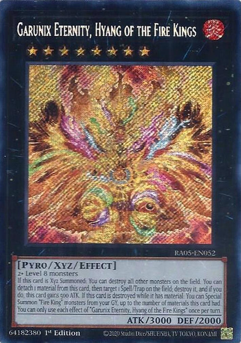 Image for Garunix Eternity, Hyang of the Fire Kings (Secret Rare) (RA05-EN052) [Rarity Collection 5] - YuGiOh