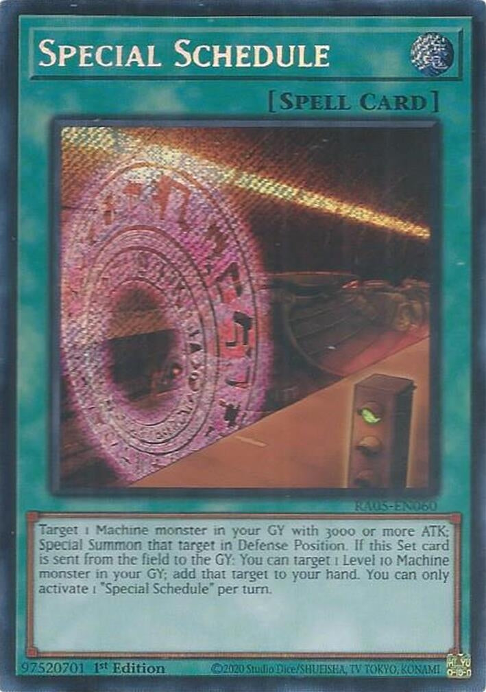 Image for Special Schedule (Secret Rare) (RA05-EN060) [Rarity Collection 5] - YuGiOh