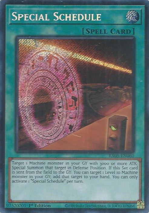Image for Special Schedule (Secret Rare) (RA05-EN060) [Rarity Collection 5] - YuGiOh