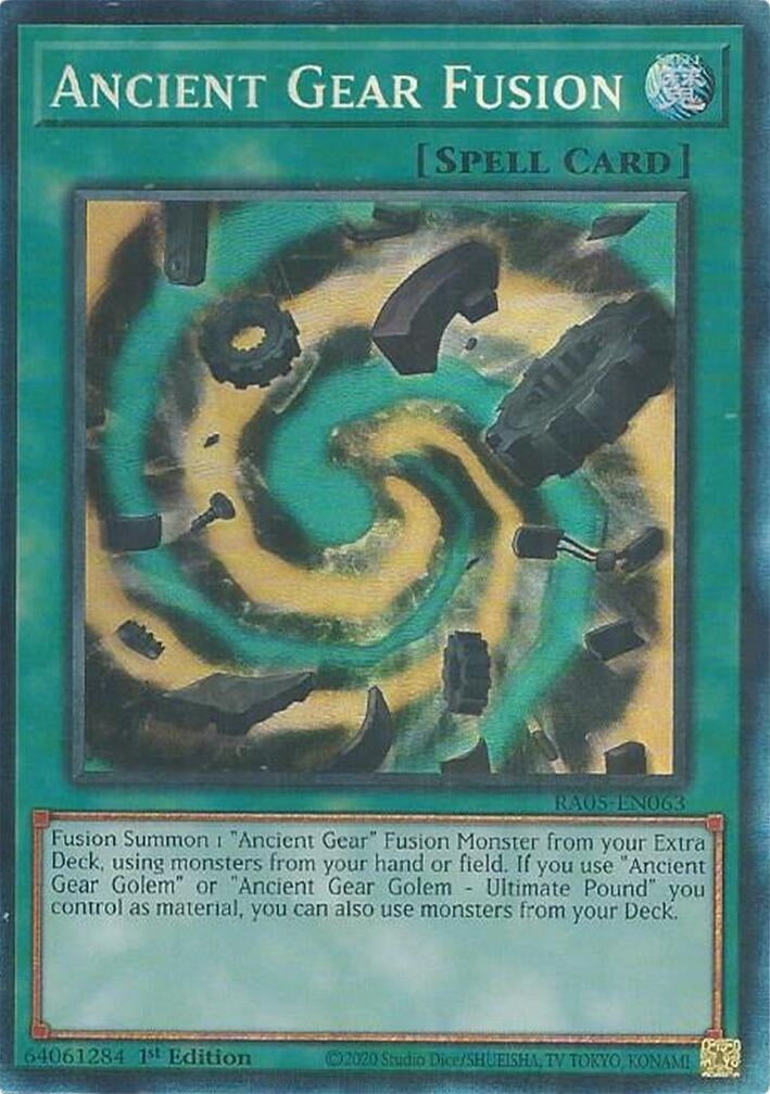 Image for Ancient Gear Fusion (Collector's Rare) (RA05-EN063) [Rarity Collection 5] - YuGiOh