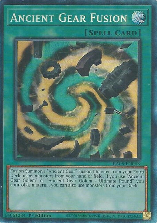 Image for Ancient Gear Fusion (Collector's Rare) (RA05-EN063) [Rarity Collection 5] - YuGiOh
