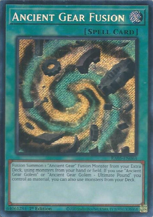 Image for Ancient Gear Fusion (Secret Rare) (RA05-EN063) [Rarity Collection 5] - YuGiOh
