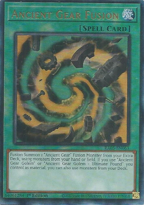 Image for Ancient Gear Fusion (Ultimate Rare) (RA05-EN063) [Rarity Collection 5] - YuGiOh