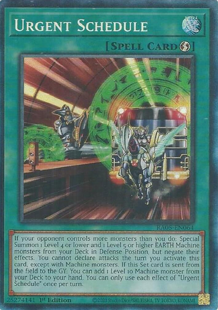 Image for Urgent Schedule (Collector's Rare) (RA05-EN064) [Rarity Collection 5] - YuGiOh