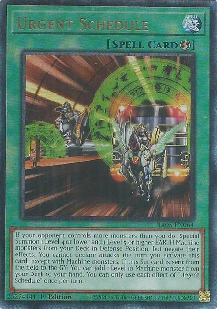 Image for Urgent Schedule (Ultimate Rare) (RA05-EN064) [Rarity Collection 5] - YuGiOh