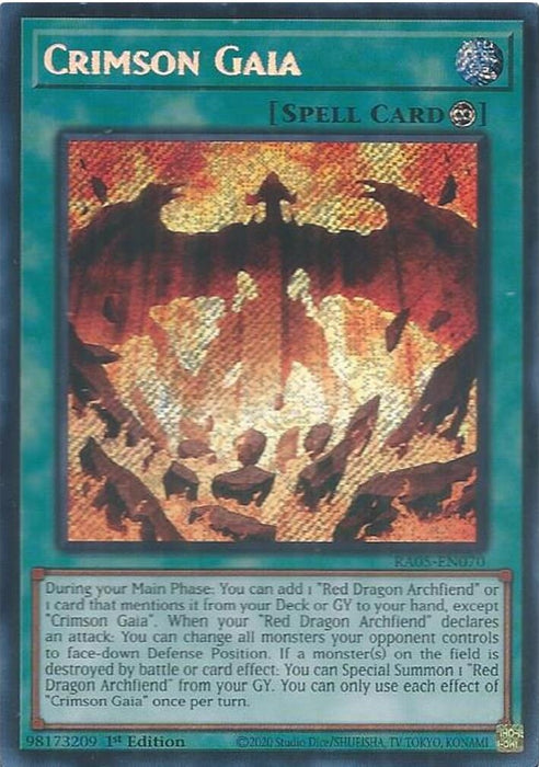 Image for Crimson Gaia (Secret Rare) (RA05-EN070) [Rarity Collection 5] - YuGiOh