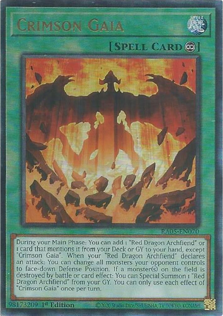Image for Crimson Gaia (Ultimate Rare) (RA05-EN070) [Rarity Collection 5] - YuGiOh