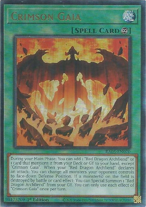 Image for Crimson Gaia (Ultimate Rare) (RA05-EN070) [Rarity Collection 5] - YuGiOh