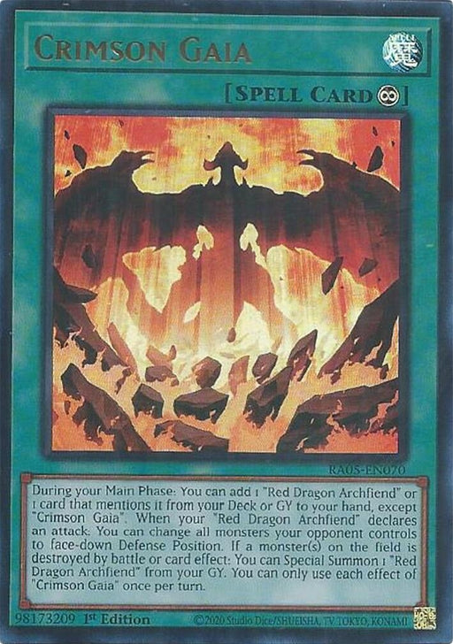 Image for Crimson Gaia (Ultra Rare) (RA05-EN070) [Rarity Collection 5] - YuGiOh