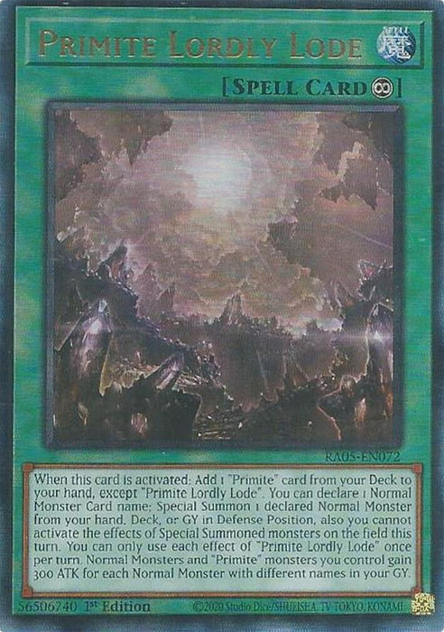 Image for Primite Lordly Lode (Ultimate Rare) (RA05-EN072) [Rarity Collection 5] - YuGiOh