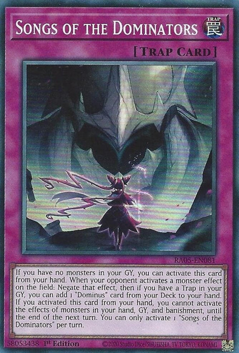 Image for Songs of the Dominators (RA05-EN081) [Rarity Collection 5] - YuGiOh