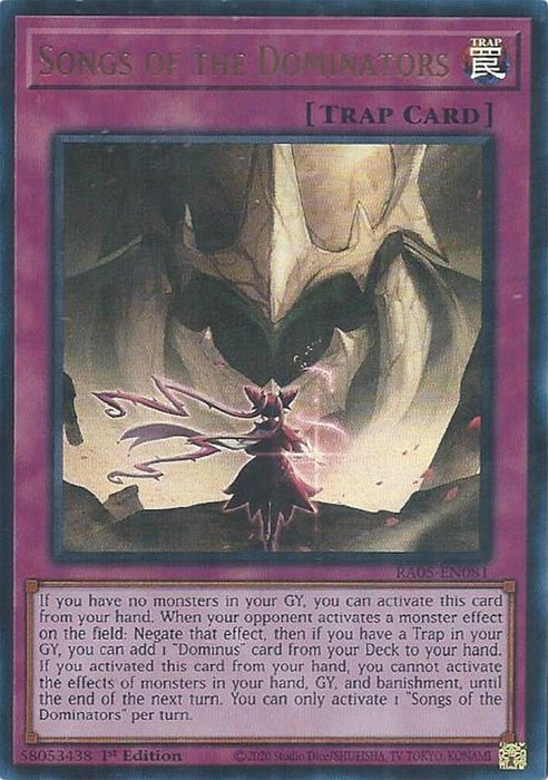 Image for Songs of the Dominators (Ultra Rare) (RA05-EN081) [Rarity Collection 5] - YuGiOh