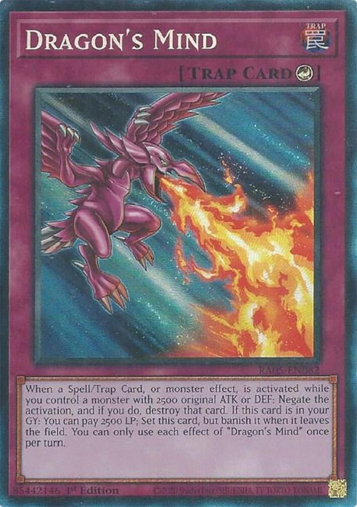 Image for Dragon's Mind (Collector's Rare) (RA05-EN082) [Rarity Collection 5] - YuGiOh