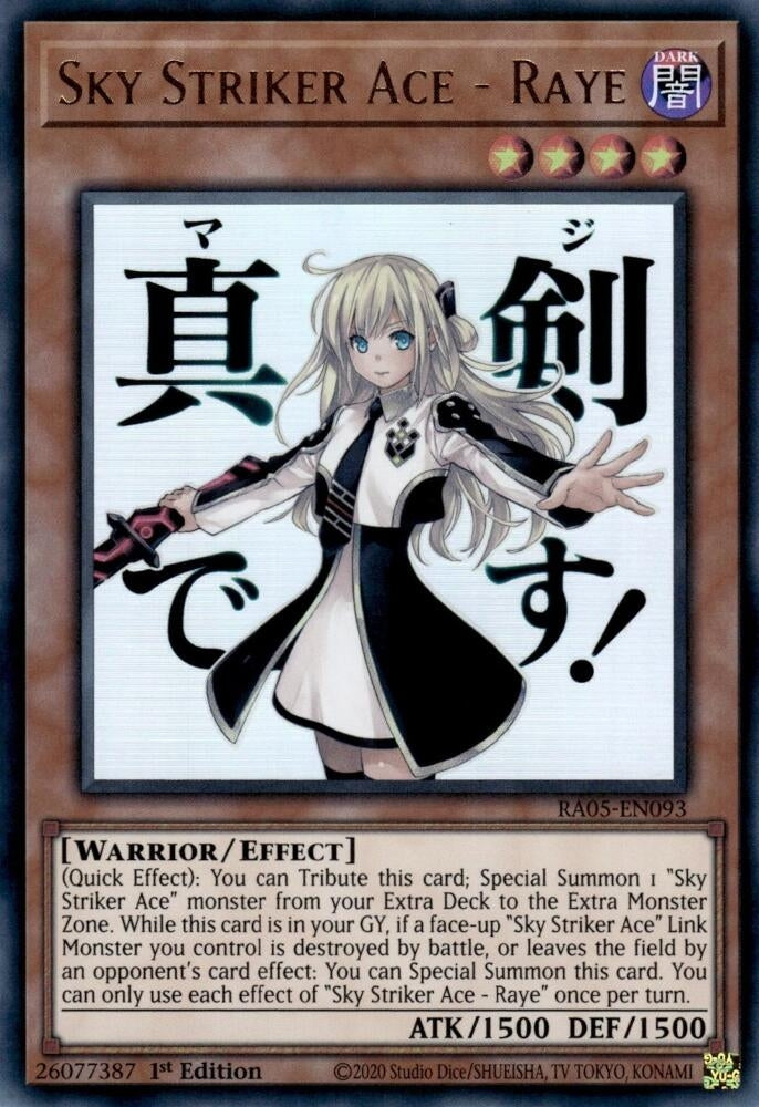 Image for Sky Striker Ace - Raye (RA05-EN093) [Rarity Collection 5] - YuGiOh