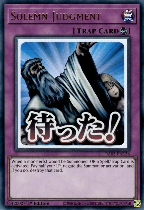 Image for Solemn Judgment (RA05-EN124) [Rarity Collection 5] - YuGiOh