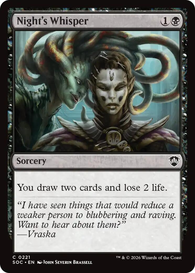 Image for Night's Whisper (221) [Secrets of Strixhaven] - Magic: The Gathering