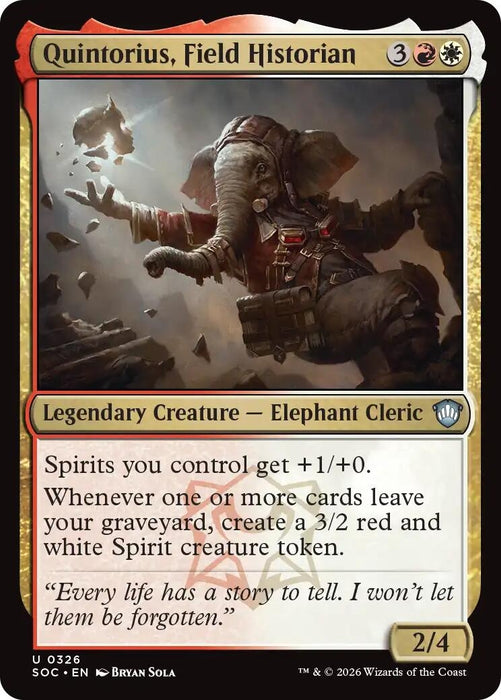 Image for Quintorius, Field Historian (326) [Secrets of Strixhaven] - Magic: The Gathering