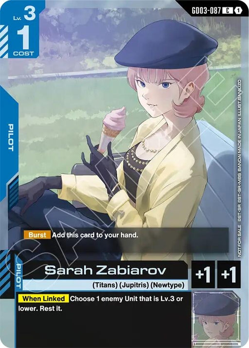 Image for Sarah Zabiarov (Store Tournament Participant Pack 04) (GD03-087) [Gundam Promotional Cards] - Gundam Card Game