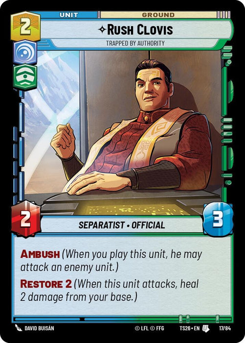Image for Rush Clovis - Trapped by Authority (17/84) [Twin Suns] - Star Wars: Unlimited