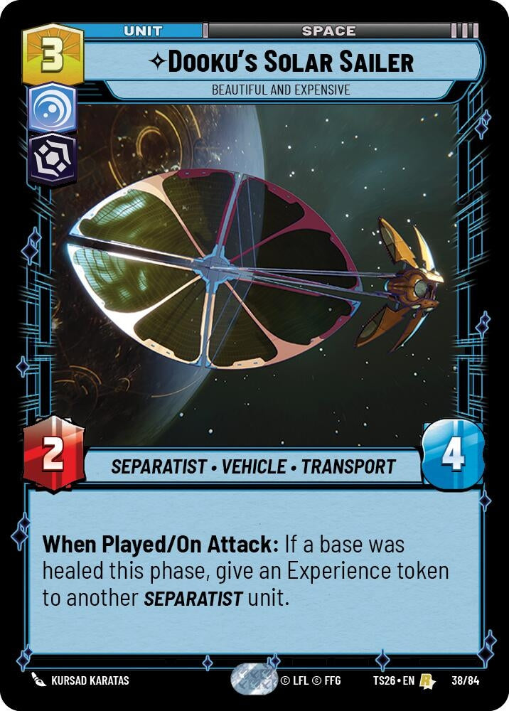 Image for Dooku's Solar Sailer - Beautiful and Expensive (38/84) [Twin Suns] - Star Wars: Unlimited