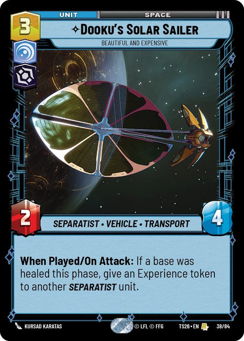Image for Dooku's Solar Sailer - Beautiful and Expensive (38/84) [Twin Suns] - Star Wars: Unlimited