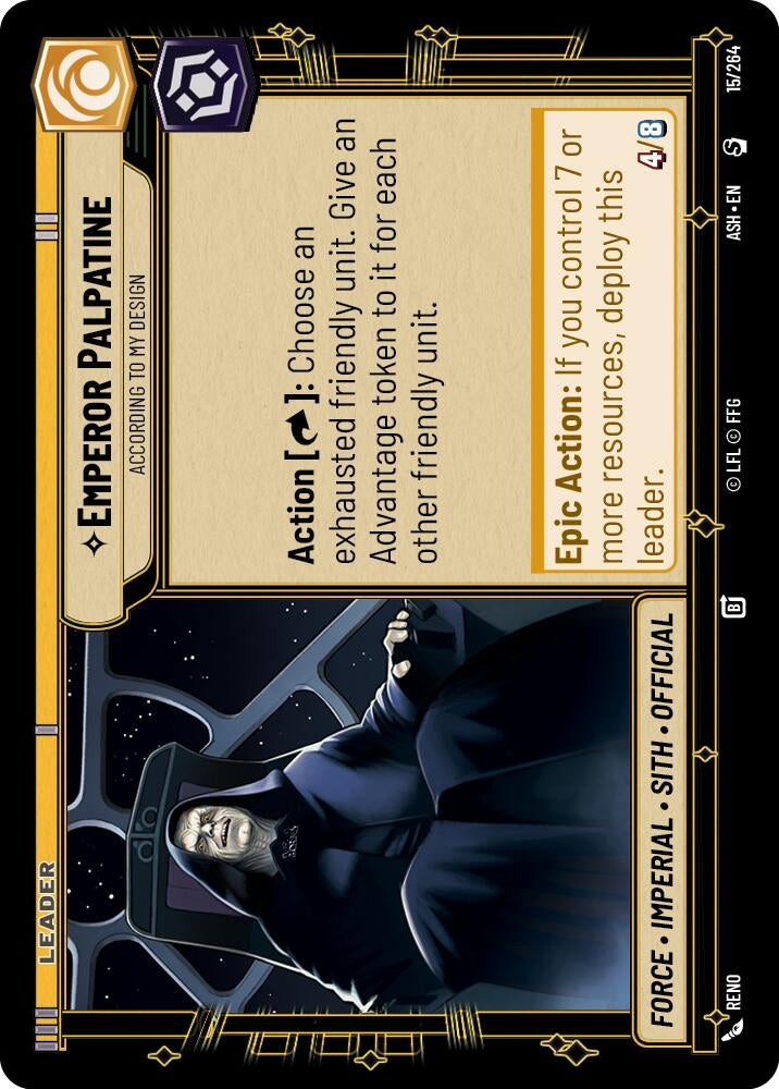 Image for Emperor Palpatine - According to My Design (15/264) [Ashes of the Empire] {ASH} - Star Wars: Unlimited
