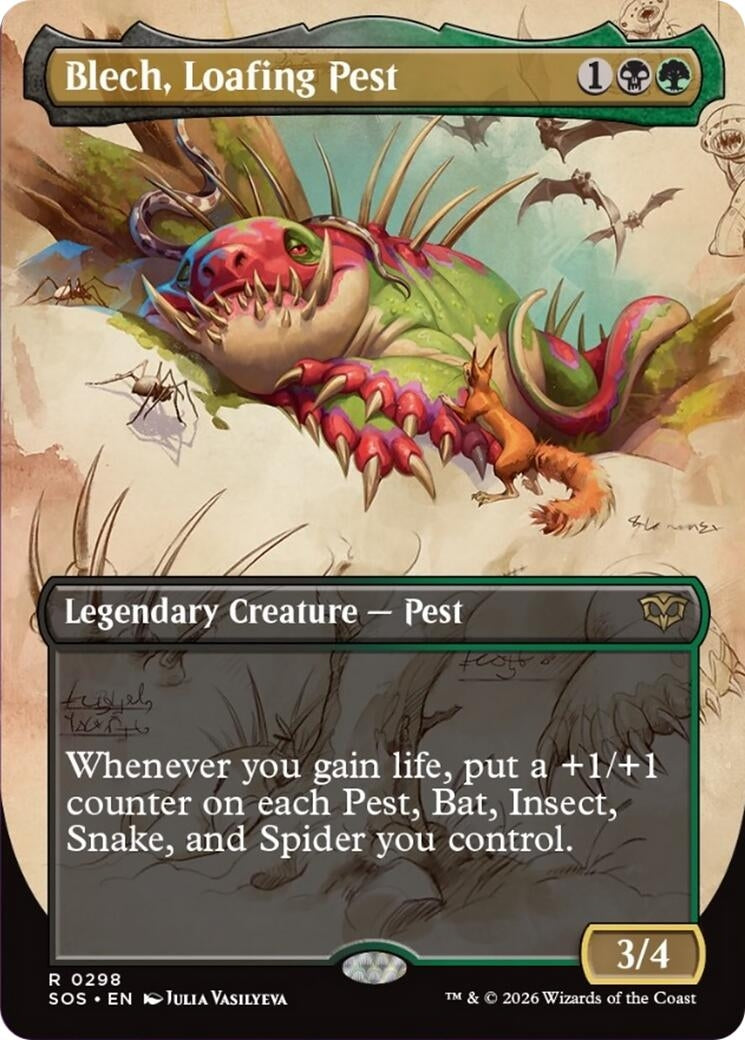 Image for Blech, Loafing Pest (Borderless) (298) [Secrets of Strixhaven] - Magic: The Gathering