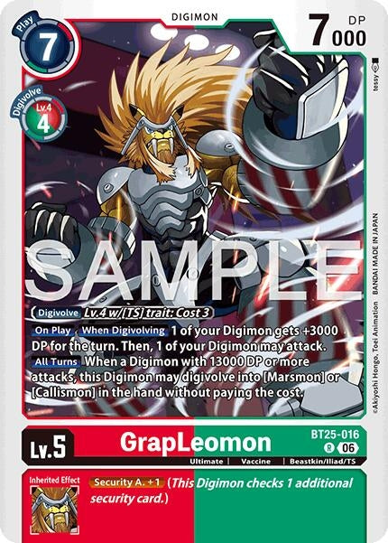 Image for GrapLeomon (BT25-016 R) [Dual Revolution] - Digimon Card Game