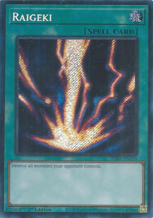 Image for Raigeki (Secret Rare) (RA05-EN110) [Rarity Collection 5] - YuGiOh