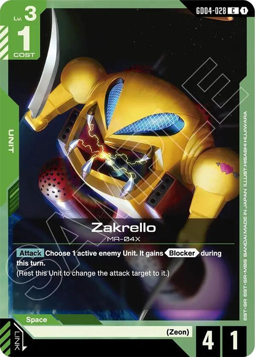 Image for Zakrello (GD04-028) [Phantom Aria] - Gundam Card Game