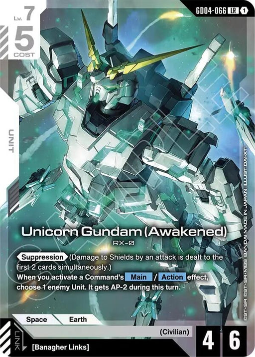 Image for Unicorn Gundam (Awakened) (GD04-066) [Phantom Aria] - Gundam Card Game
