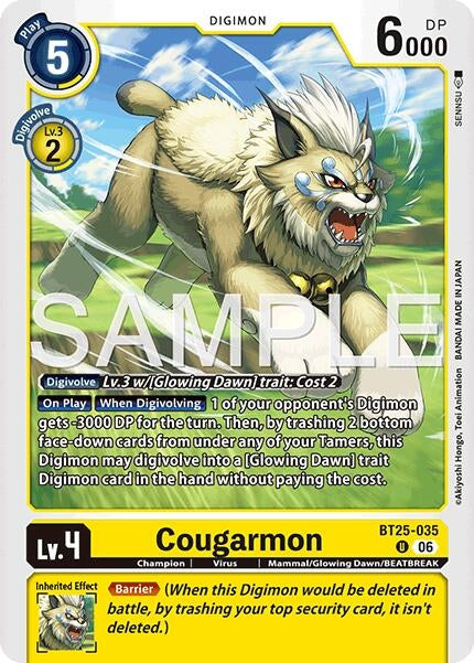 Image for Cougarmon (BT25-035 U) [Dual Revolution] - Digimon Card Game