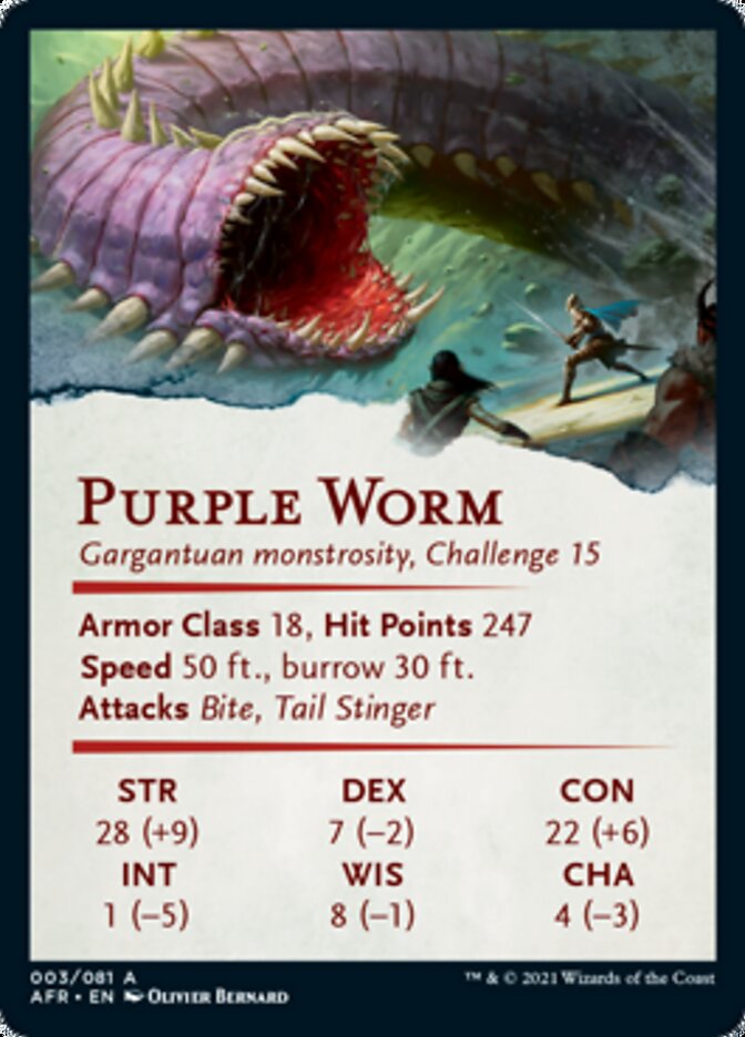 Purple Worm Art Card (3) [Art Series: Adventures in the Forgotten Realms]