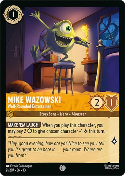 Image for Mike Wazowski - Well-Rounded Entertainer (21/207) [Attack of the Vine!] {13} - Disney Lorcana