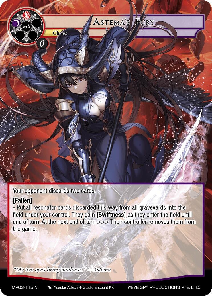 Image for Astema's Fury (MP03-115) [Masterpiece Collection 03 "Dimensional Hope"] - Force of Will