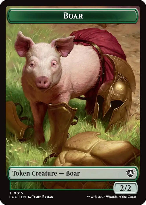 Image for Boar // Fractal (0005) Double-Sided Token (15 // 5) [Secrets of Strixhaven] - Magic: The Gathering