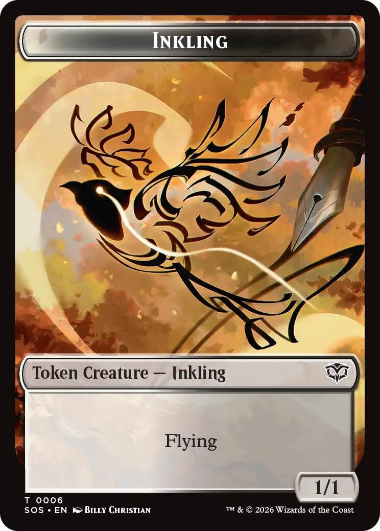 Image for Inkling (0006) // Spirit (0010) Double-Sided Token (6 // 10) [Secrets of Strixhaven] - Magic: The Gathering