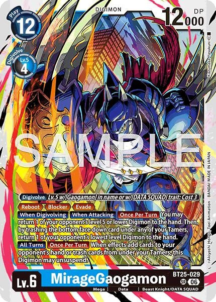 Image for MirageGaogamon (BT25-029 SR) [Dual Revolution] - Digimon Card Game