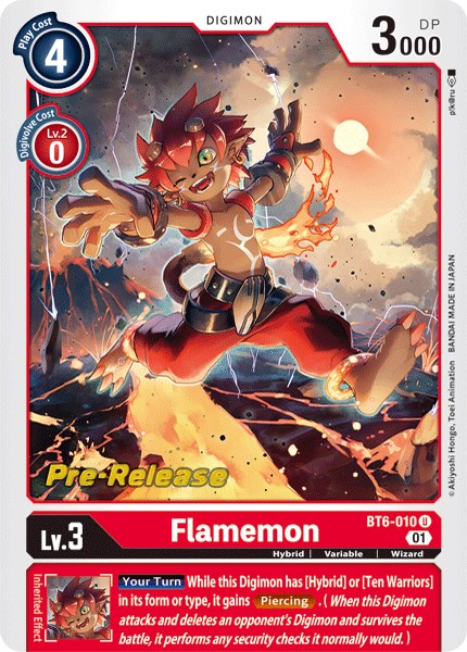 Flamemon (BT6-010 U) [Double Diamond Pre-Release Cards]