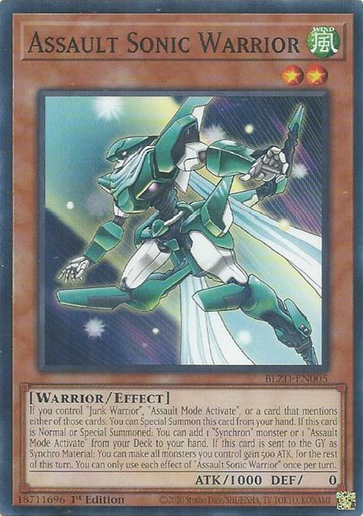Image for Assault Sonic Warrior (BLZD-EN005) [Blazing Dominion] - YuGiOh