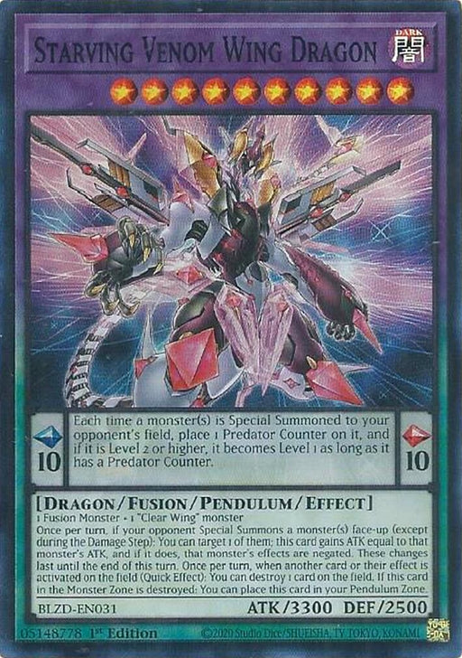 Image for Starving Venom Wing Dragon (BLZD-EN031) [Blazing Dominion] - YuGiOh