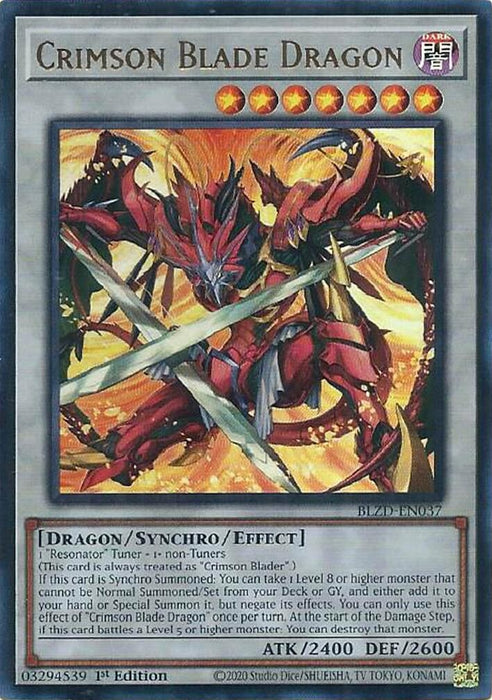 Image for Crimson Blade Dragon (BLZD-EN037) [Blazing Dominion] - YuGiOh