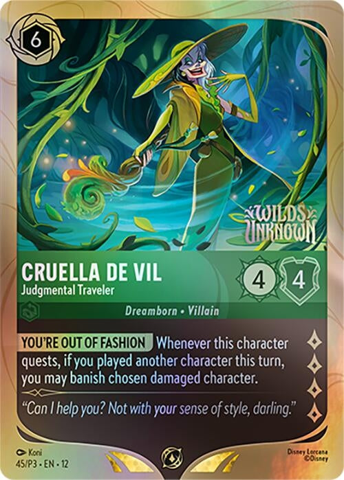 Image for Cruella De Vil - Judgmental Traveler (45) [Disney Lorcana Promo Cards] - Disney Lorcana