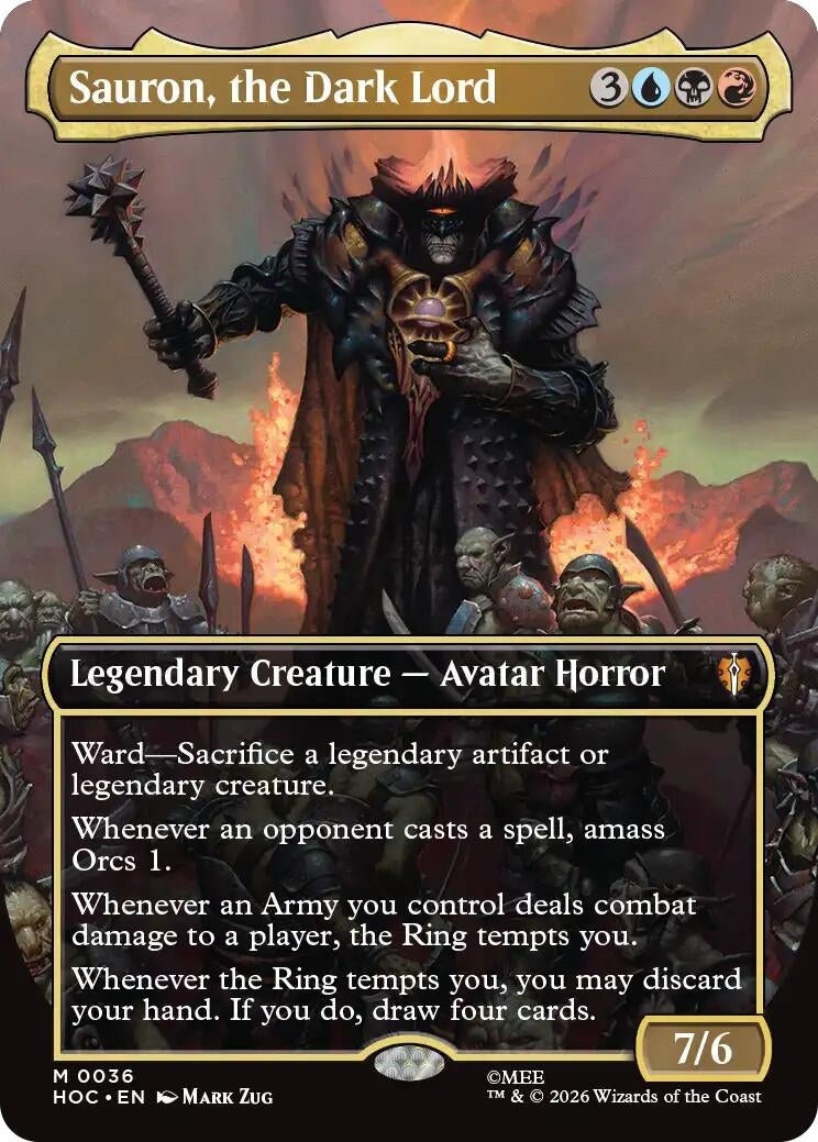 Image for Sauron, the Dark Lord (Borderless) (36) [The Hobbit: Eternal-Legal] - Magic: The Gathering