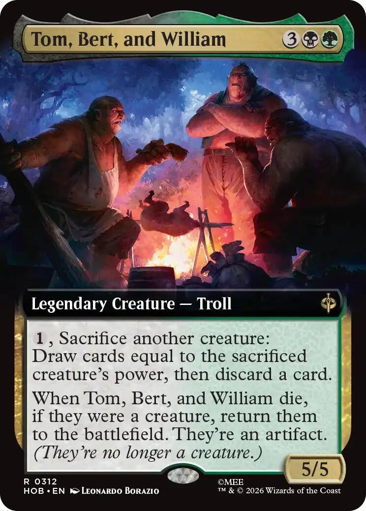Image for Tom, Bert, and William (Extended Art) (312) [The Hobbit] - Magic: The Gathering