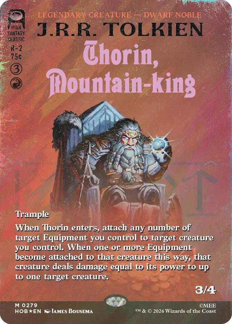 Image for Thorin, Mountain-king (Borderless) (Surge Foil) (279) [The Hobbit] - Magic: The Gathering