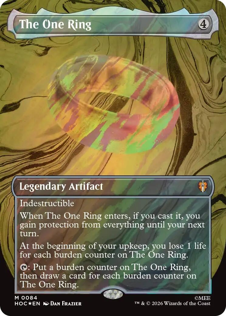 Image for The One Ring (Borderless) (Surge Foil) (84) [The Hobbit: Eternal-Legal] - Magic: The Gathering