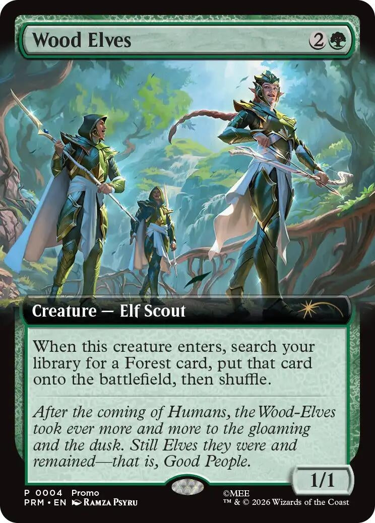 Image for Wood Elves (Extended Art) (4) [Promo Pack: The Hobbit] - Magic: The Gathering