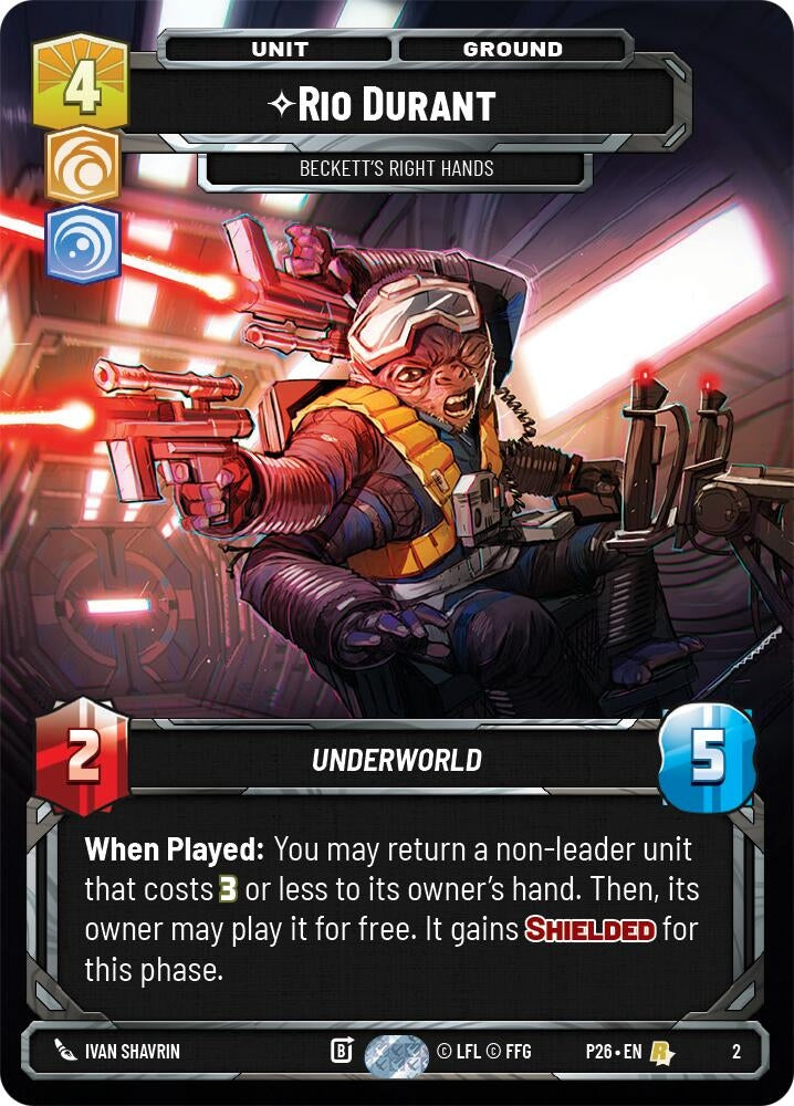 Image for Rio Durant - Beckett's Right Hands (2) [Organized Play Promos] {OPP} - Star Wars: Unlimited